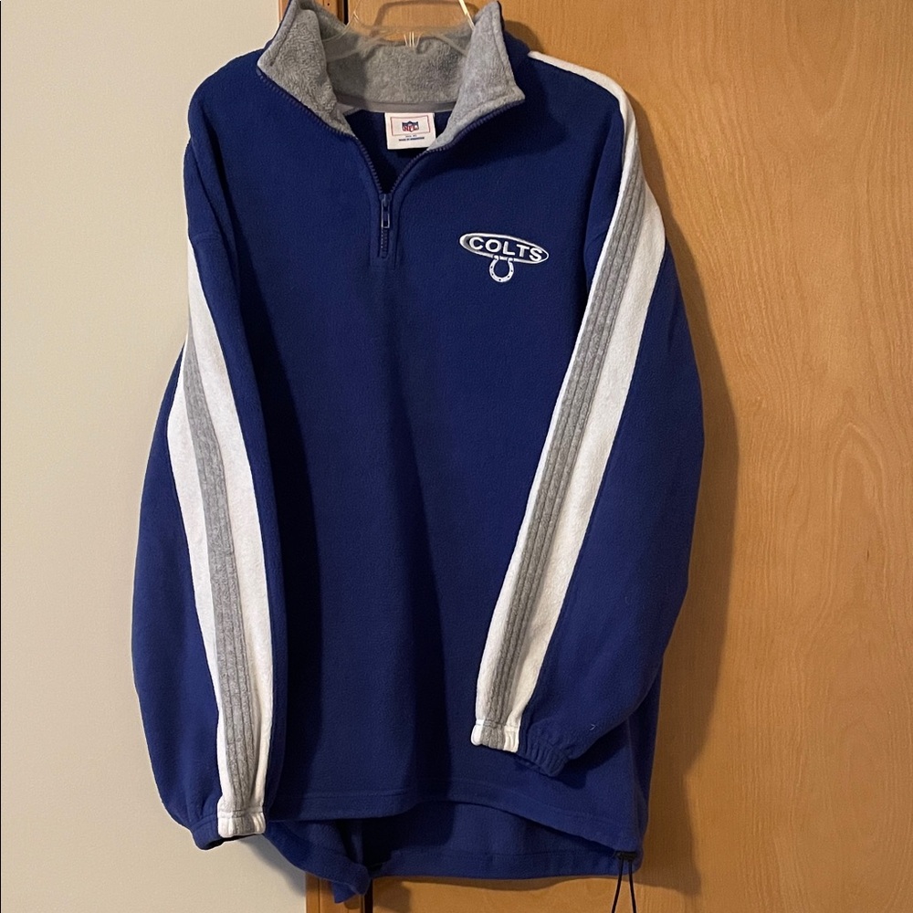 NFL Colts Blue and Gray Zip-Up Sweater